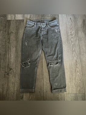 MOTHER Denim The Cheeky High Rise Distressed  Straight Leg Jeans Size 27